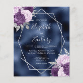 バジェットネイビーブルー薄紫シルバー結婚フローラ (正面)