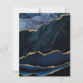 バジェットネイビーブルー金ゴールドアガテベビーシャワー招待状 (裏面)