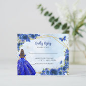 バジェットネイビーブルー金ゴールドグリッターフローラプリンセスRSVP (スタンド正面)