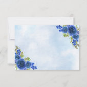 バジェットネイビーブルー金ゴールドグリッターフローラプリンセスRSVP ノートカード (裏面)