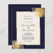 バジェットネイビーブルー金ゴールドダウンサイ結婚ズ (正面/裏面)