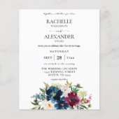 バジェットネイビーブルー、ブルゴーニュ&ホワイトフローラ結婚ズ (正面)