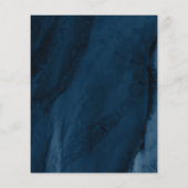 バジェットネイビーブルー&金ゴールドブライダルシャワー招待 (裏面)