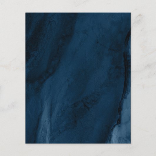 バジェットネイビーブルー&金ゴールドミニマル結婚式招待状 (裏面)