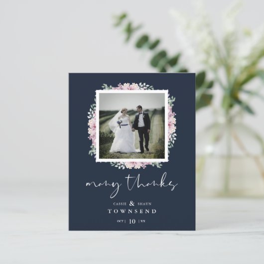 バジェットネイビーモダンタイポグラフィピンクシェーズフラワーズ (スタンド正面)