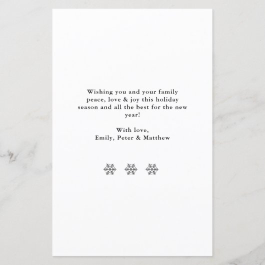 バジェットネイビー写真コラージクリスマスシンカード (裏面)