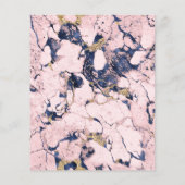 バジェットネイビー赤面金ゴールドマーブル結婚式招待状 (裏面)