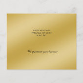 バジェットネイビー金ゴールドクリスマスツリーホリデーカード (裏面)