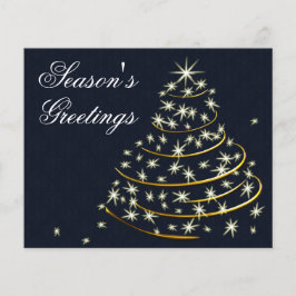 バジェットネイビー金ゴールドクリスマスツリーホリデーカード