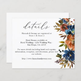 バジェットネイビー、オレンジ、ブラウン秋フローラ詳細