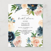 バジェットネイビー&ダスティブルーピンクフローラブライダルシャワー (正面)