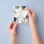 バジェットネイビー&ダスティブルーピンクブライダルシャワー チラシ (手)