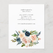 バジェットネイビー、ダスティーブルーピンクフローラブライダルシャワー (裏面)