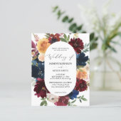 バジェットネイビー、ブルガンディーピンク&ピーチ結婚フローラ2 (スタンド正面)