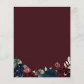 バジェットネイビー&ブルゴーニュのブライダルシャワーへの招待 (裏面)