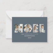 バジェットノールクリスはっきりしたマス4フォトシンプルホリデイ ノートカード (正面)