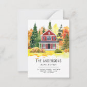 バジェットハウスフォレストウッズ引っ越しました秋ムービング ノートカード (正面)