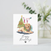 バジェットハウリデイズイエローラブラドールドッグクリスマス (スタンド正面)