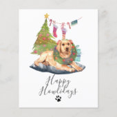 バジェットハウリデイズイエローラブラドールドッグクリスマス (正面)