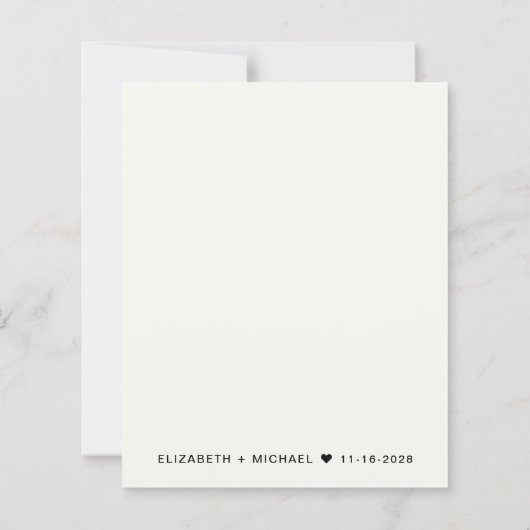 バジェットハッピーエバーアフタークリーム結婚式招待状 (裏面)