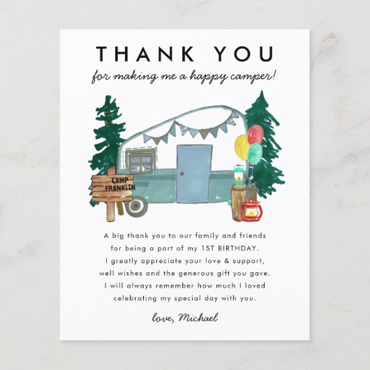 バジェットハッピーキャンパーキャンピングサンキュー誕生日 (正面)