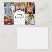 バジェットハッピーニューイヤー3月5ファミリーフォトホリデー ノートカード (正面/裏面)