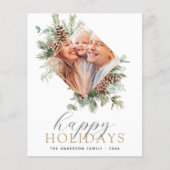 バジェットハッピーホリデーズクリスマスグリーンのフォトフライ チラシ (正面)