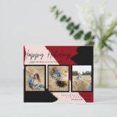 バジェットハッピーホリデーズフォトカードモダン抽象芸術 (スタンド正面)