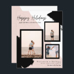 バジェットハッピーホリデーズフォトカードモダン抽象芸術<br><div class="desc">自分の写真と季節、クリスマスまたはその他の祝日の年賀状、あいさつ、新年のメッセージを追加する。</div>