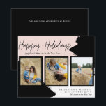 バジェットハッピーホリデーズフォトカードモダン抽象芸術<br><div class="desc">自分の写真と季節、クリスマスまたはその他の祝日の年賀状、あいさつ、新年のメッセージを追加する。</div>