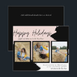 バジェットハッピーホリデーズフォトカードモダン抽象芸術<br><div class="desc">自分の写真と季節、クリスマスまたはその他の祝日の年賀状、あいさつ、新年のメッセージを追加する。</div>