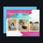 バジェットハッピーホリデーズフォトカードモダン抽象芸術<br><div class="desc">自分の写真と季節、クリスマスまたはその他の祝日の年賀状、あいさつ、新年のメッセージを追加する。</div>
