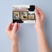 バジェットハッピーホリデーズフォトカードモダン抽象芸術 チラシ (手)