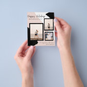 バジェットハッピーホリデーズフォトカードモダン抽象芸術 チラシ (手)