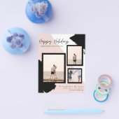 バジェットハッピーホリデーズフォトカードモダン抽象芸術 チラシ (シングル)