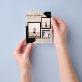 バジェットハッピーホリデーズフォトカードモダン抽象芸術 チラシ (手)