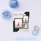 バジェットハッピーホリデーズフォトカードモダン抽象芸術 チラシ (シングル)