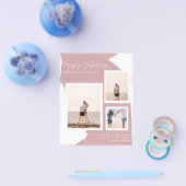 バジェットハッピーホリデーズフォトカードモダン抽象芸術 チラシ (シングル)