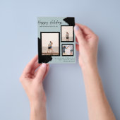 バジェットハッピーホリデーズフォトカードモダン抽象芸術 チラシ (手)
