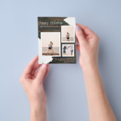 バジェットハッピーホリデーズフォトカードモダン抽象芸術 チラシ (手)