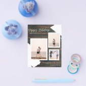 バジェットハッピーホリデーズフォトカードモダン抽象芸術 チラシ (シングル)