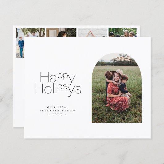 バジェットハッピーホリデー数々のフォトホリデーカード (正面/裏面)