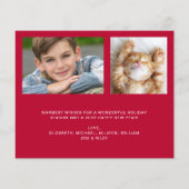 バジェットハッピーホリデー3フォトクリスマスカード (裏面)