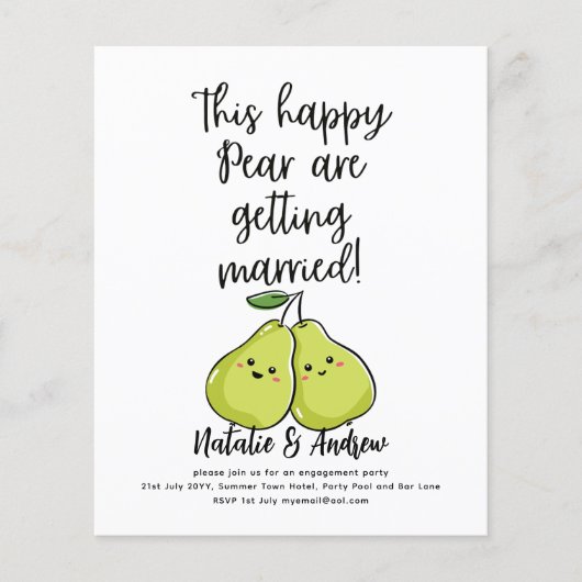 バジェットハッピー梨おもしろいかわいい夏ブライダルシャワー (正面)