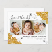 バジェットハニービーフォトベビーサンキューカード (正面/裏面)