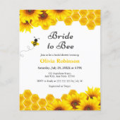 バジェットハニーブライドトゥビーブライダルシャワー招待状 (正面)