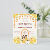 バジェットハルディインディアン結婚式招待状テンプレート (スタンド正面)