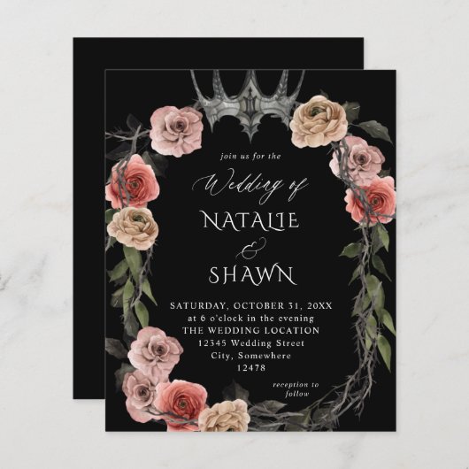 バジェットハロウィーンクラウンピンクブラック結婚フローラズB (正面/裏面)