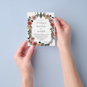 バジェットハロウィーンクラウンピンク&ブラックフローラ結婚ズ チラシ (手)