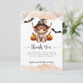 バジェットハロウィーンパンプキンカウリトルブーベビー サンキューカード (スタンド正面)